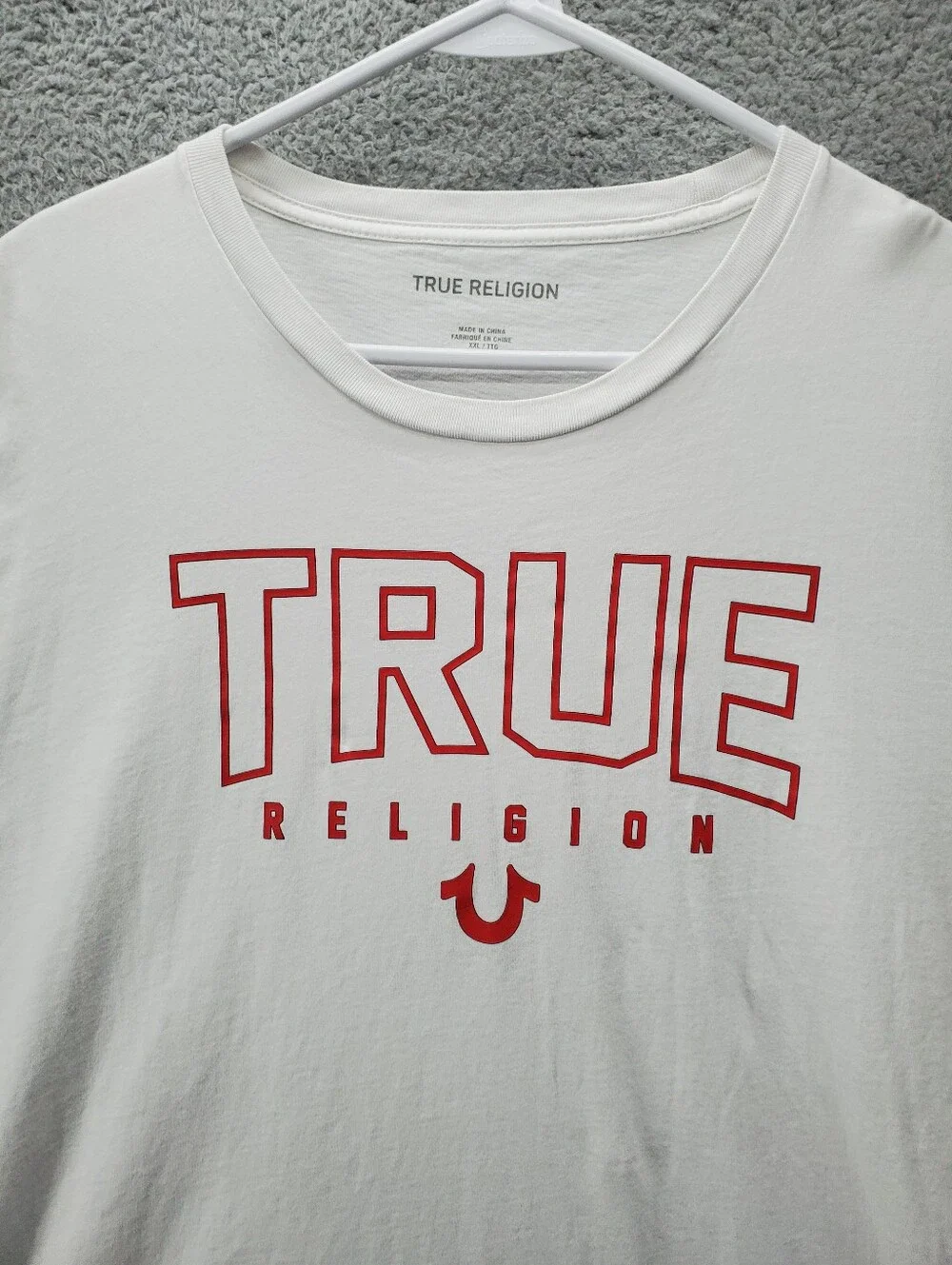 True Religion Crew Neck Tee Mens XXL Graphic T Shirt White